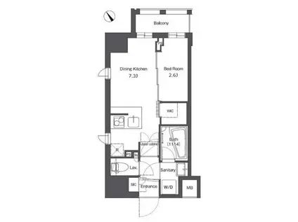 COMFORIA台東根岸(1DK/11階)の間取り写真