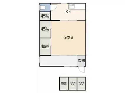 長坂アパート(2K/1階)の間取り写真