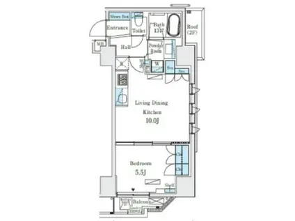 グレイスコート岩本町(1LDK/6階)の間取り写真