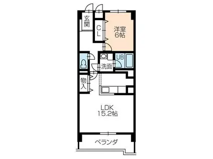 リベルテONE(1LDK/3階)の間取り写真