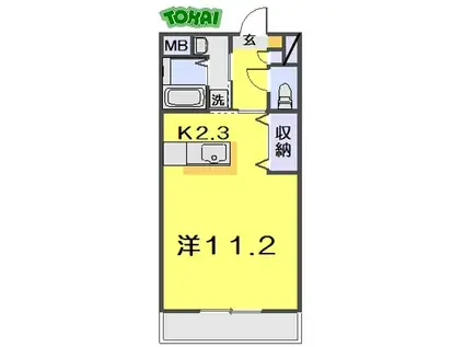 HYDE PARK(1K/2階)の間取り写真