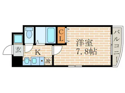 LUXE深草(1K/4階)の間取り写真