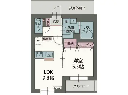 ソル・ティエラ(1LDK/1階)の間取り写真