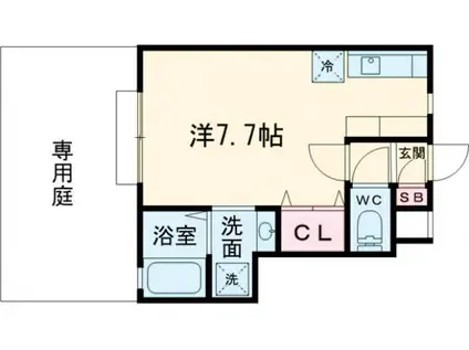 サムゴールド(ワンルーム/1階)の間取り写真