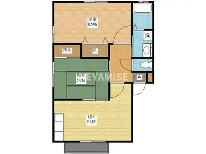 セジュールマユ(2DK/2階)の間取り写真