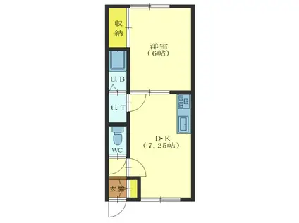 TADマンシオン(1DK/2階)の間取り写真