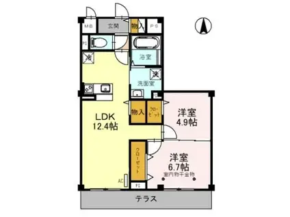 メゾン ド 常盤(2LDK/1階)の間取り写真