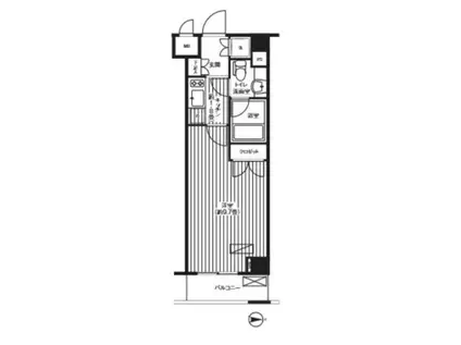 グランハイツ東新宿(1K/4階)の間取り写真