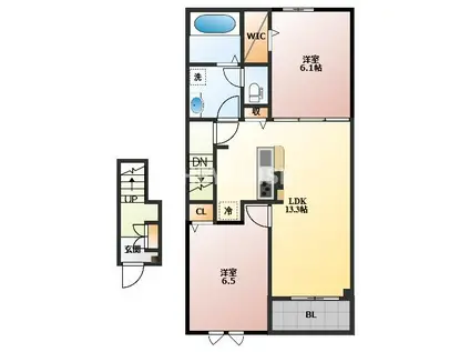 ベル フルリールリノア(2LDK/2階)の間取り写真