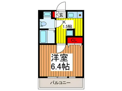 コルドンノワール(1K/5階)の間取り写真