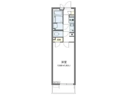 レオネクストヴァレッタ(1K/2階)の間取り写真