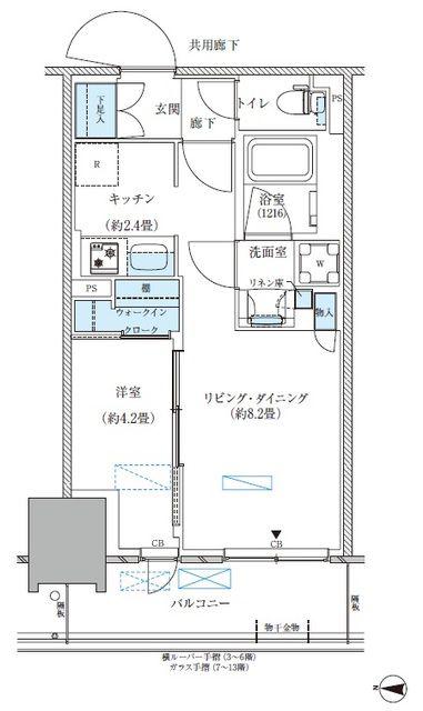 パークアクシス西大島コンフォートスクエア(1LDK/4階)の間取り写真