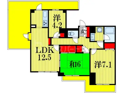 柏パークホームズ(3LDK/7階)の間取り写真