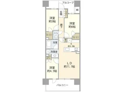 イーストゲートスクエア(3LDK/10階)の間取り写真