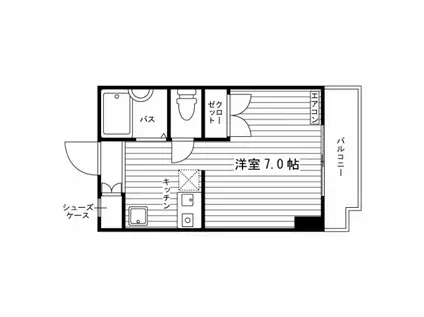 プラタナスコート(1K/6階)の間取り写真