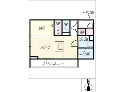 D-ROOM岐阜市黒野(1LDK/2階)の間取り写真