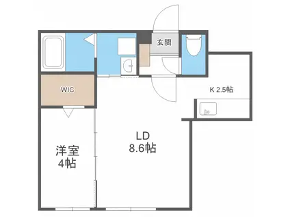 PATIO豊平公園(1LDK/1階)の間取り写真