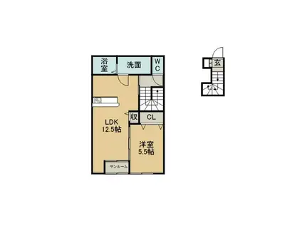 MYカメリア(1LDK/2階)の間取り写真