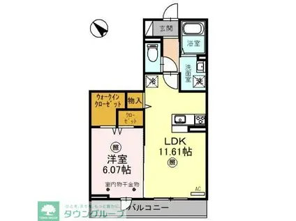 レスティングスウェル浦和(1LDK/1階)の間取り写真