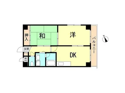 グランアミィ西神戸(2DK/4階)の間取り写真