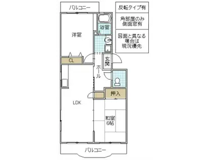 カーサポポラーレ(2LDK/1階)の間取り写真