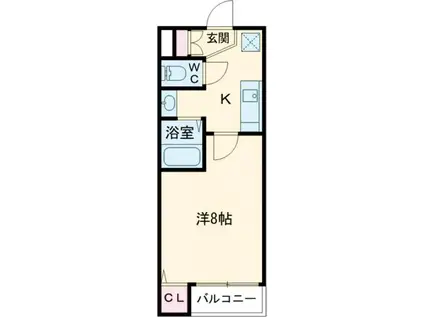 シャイン湯野原(1K/1階)の間取り写真