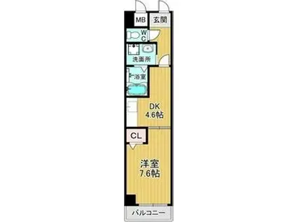 シーナリー瑞穂(1DK/8階)の間取り写真