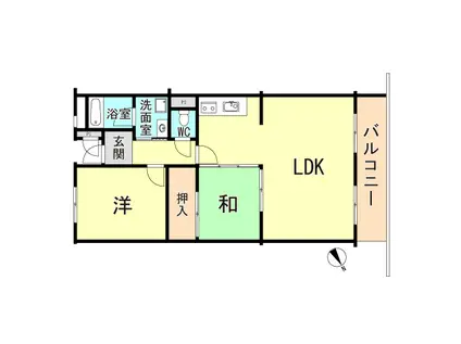 ハイツ東朝霧(3LDK/1階)の間取り写真