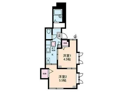 シーダハイム(2K/1階)の間取り写真