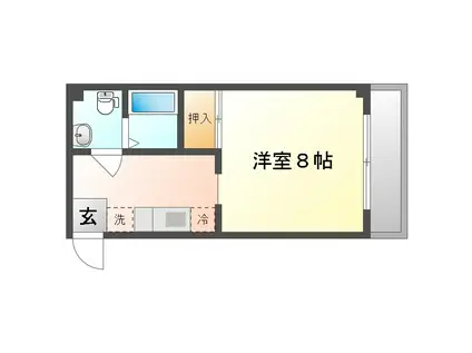 プレアール野田屋町(1K/6階)の間取り写真