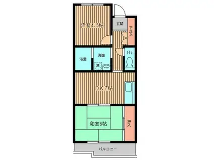 シティーコート矢向(2DK/3階)の間取り写真