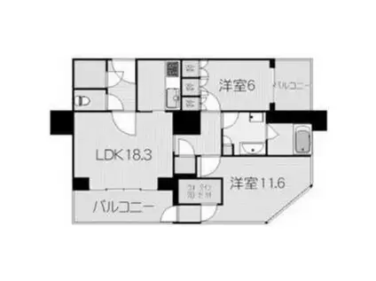 グランフロント大阪オーナーズタワー(2LDK/30階)の間取り写真