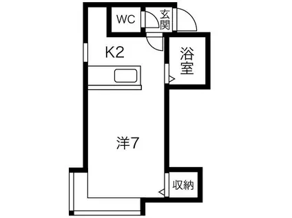 アイビーパレス13B(1K/1階)の間取り写真