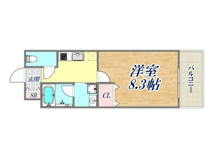 宝星ビル(1K/2階)の間取り写真