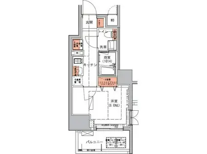 ハーモニーレジデンス池袋002(1K/4階)の間取り写真