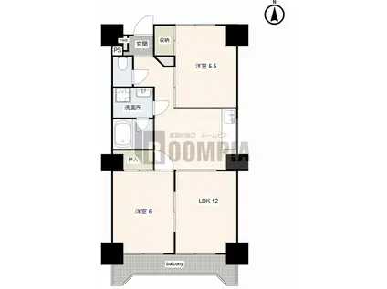 グランフォレスト(2LDK/4階)の間取り写真