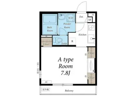 リブリ・東林・樹(1K/1階)の間取り写真