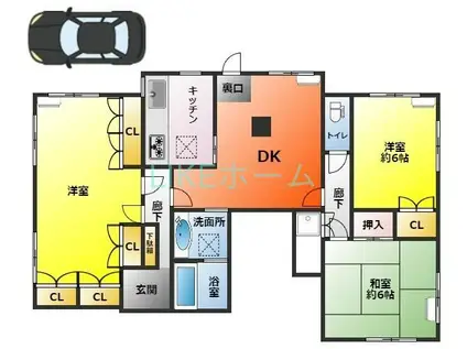 ロジュマンホリエ(3DK/1階)の間取り写真