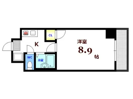 シンプルライフK(1K/4階)の間取り写真