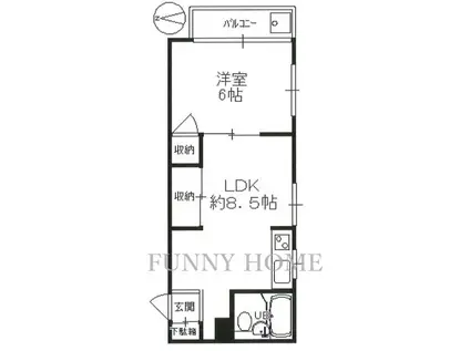 メゾンロゼ(1LDK/2階)の間取り写真
