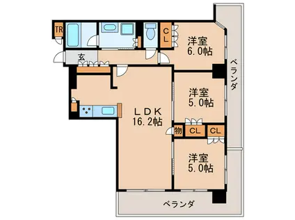 プレミスト泉レジデンス(3LDK/17階)の間取り写真