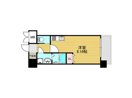 GRAND CCINQ 02(1K/3階)の間取り写真
