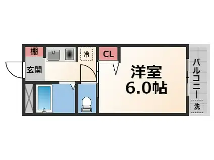 PARFAIT俊徳道(1K/2階)の間取り写真