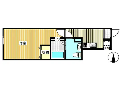 ラークティアラ(1K/1階)の間取り写真