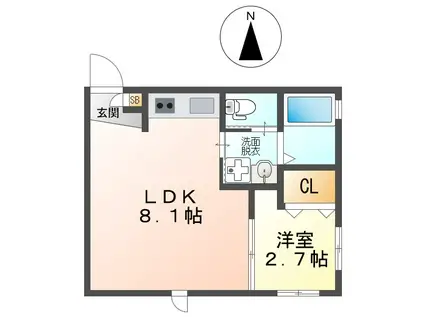 セレナイト日比野SELENITE日比野(1LDK/2階)の間取り写真