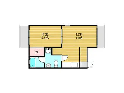 カテナ豊里(1LDK/2階)の間取り写真