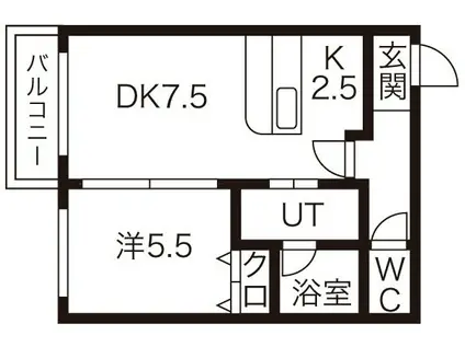 サンコート文京台(1LDK/1階)の間取り写真
