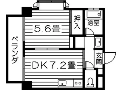 パレス姫(1DK/2階)の間取り写真