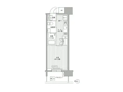 セントラーレ新城(1K/12階)の間取り写真