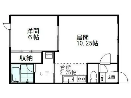 ベェルヴェル(1LDK/1階)の間取り写真